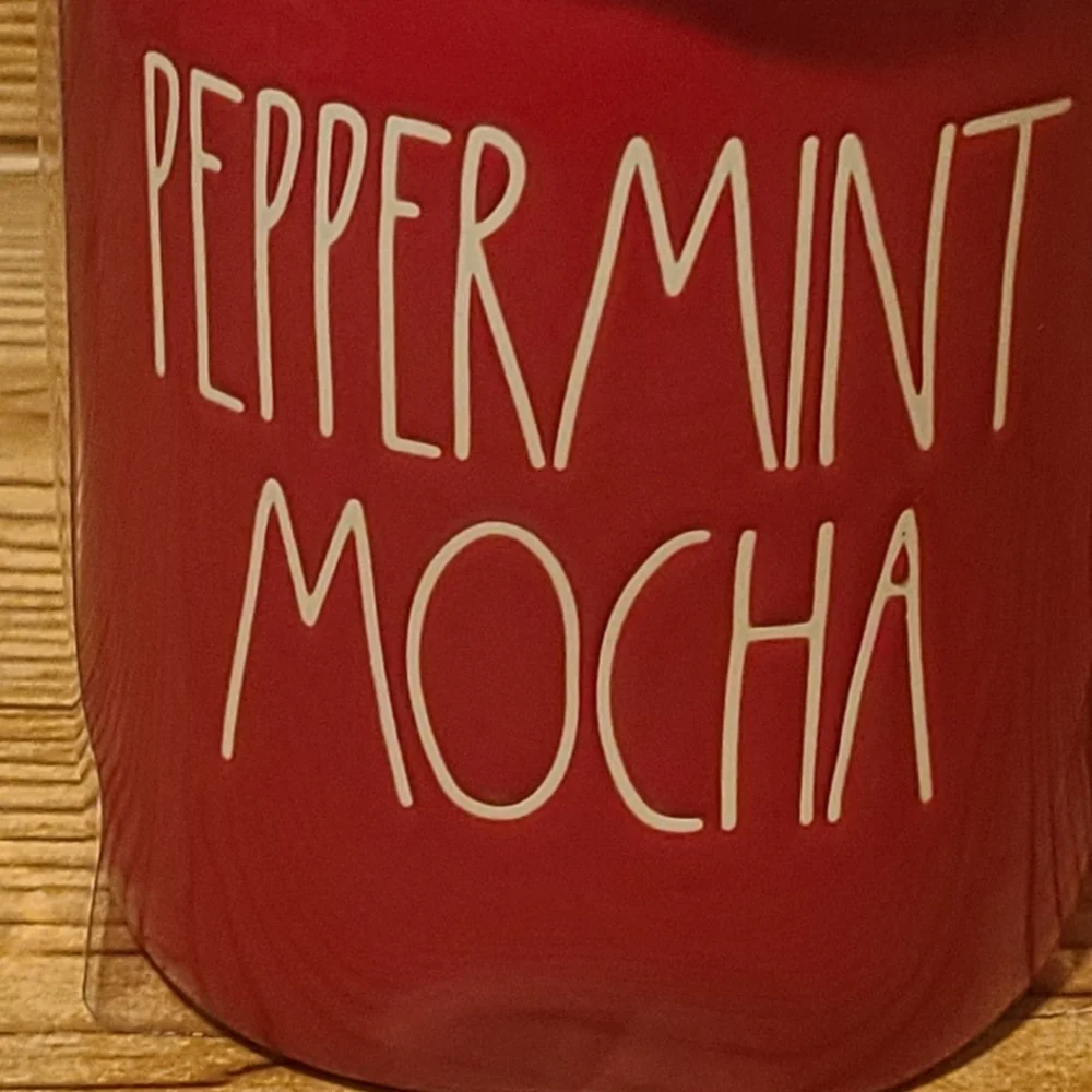 Rae Dunn Artisan Collection by Magenta Peppermint Mocha Coffee Mug Cup & Topper - Picture 3 of 3